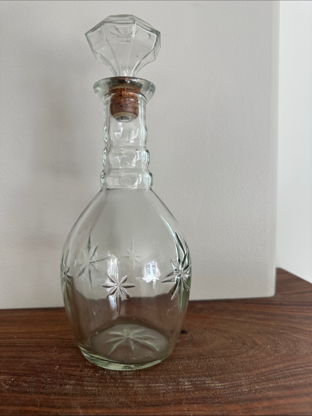 Vintage MCM Atomic Starburst Glass Decanter with Stopper